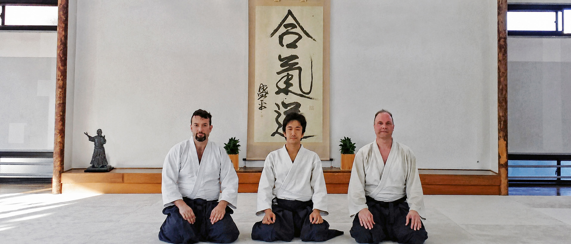 Dojo leader Warren at Hombu Dojo, Tokyo taking instruction from Waka Sensei Ueshiba Mitsuteru